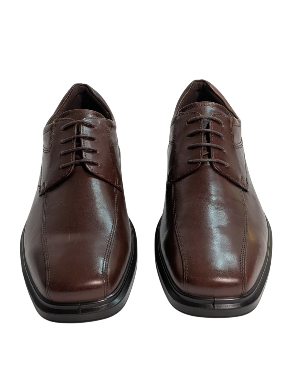 ECCO Helsinki 2 Mens 12-12.5 Mink Brown Leather Derby Dress Shoes 500174